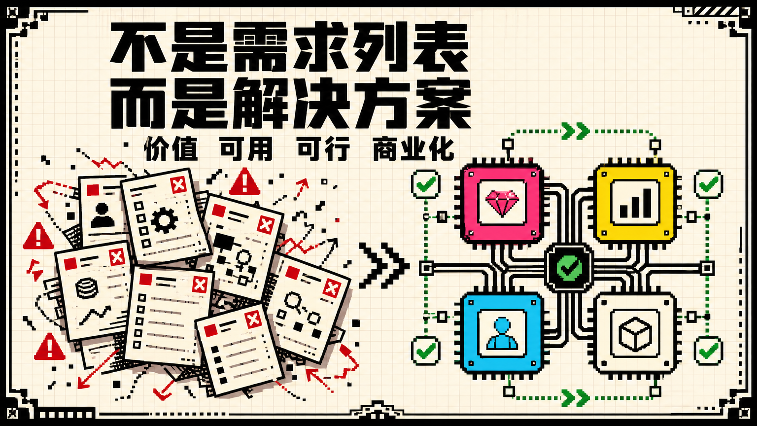 产品团队的目标，是发现有价值、可用、可行、可商业化的解决方案。