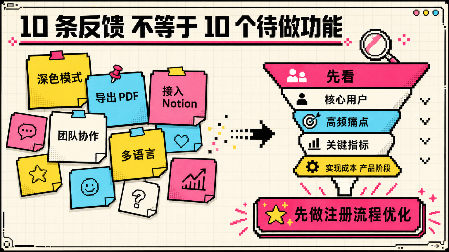 关键能力不是收集需求，而是判断优先级