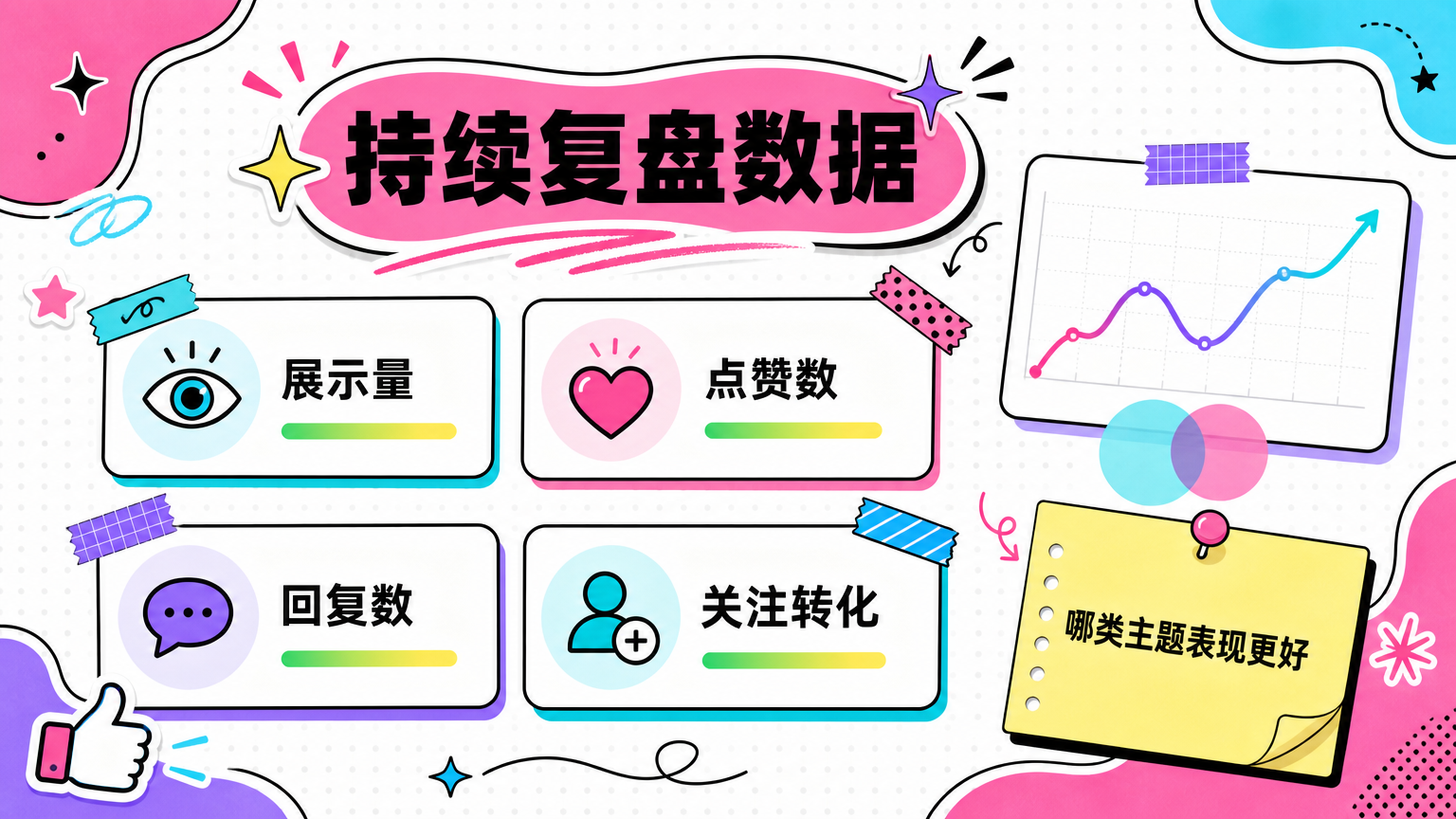 挑战不是只发内容，还要用数据看哪类主题表现更好。