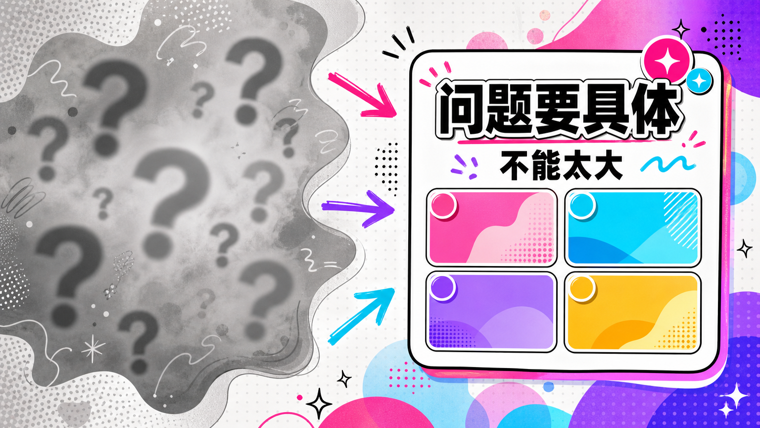 问题要具体，不能太大。