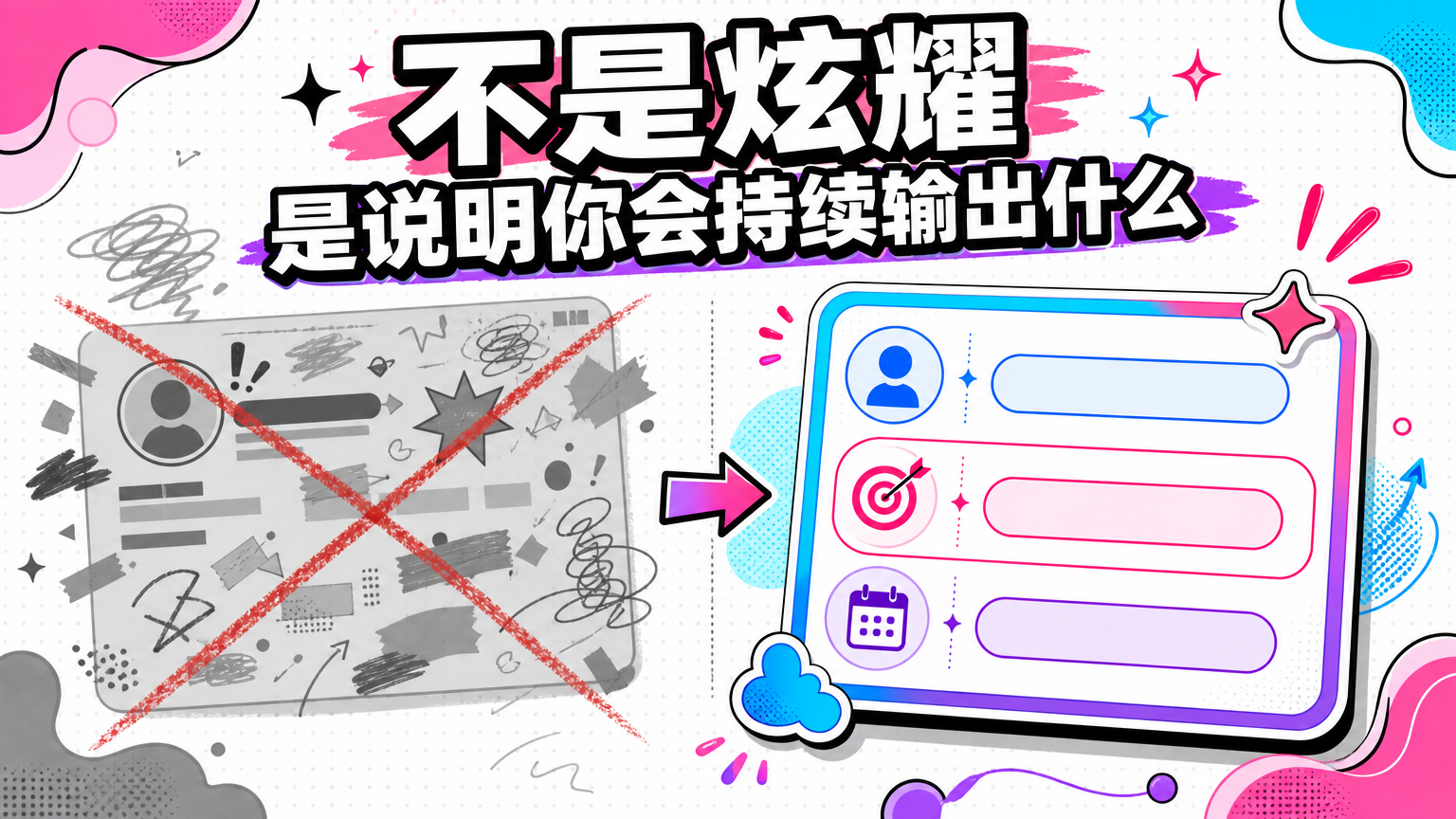 它不是炫耀，而是清楚表达你会持续输出什么。