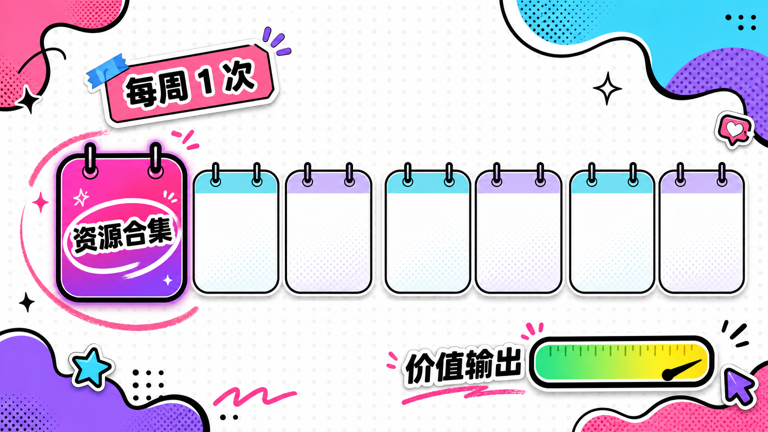 资源合集贴可以每周一次，用来补充价值输出。